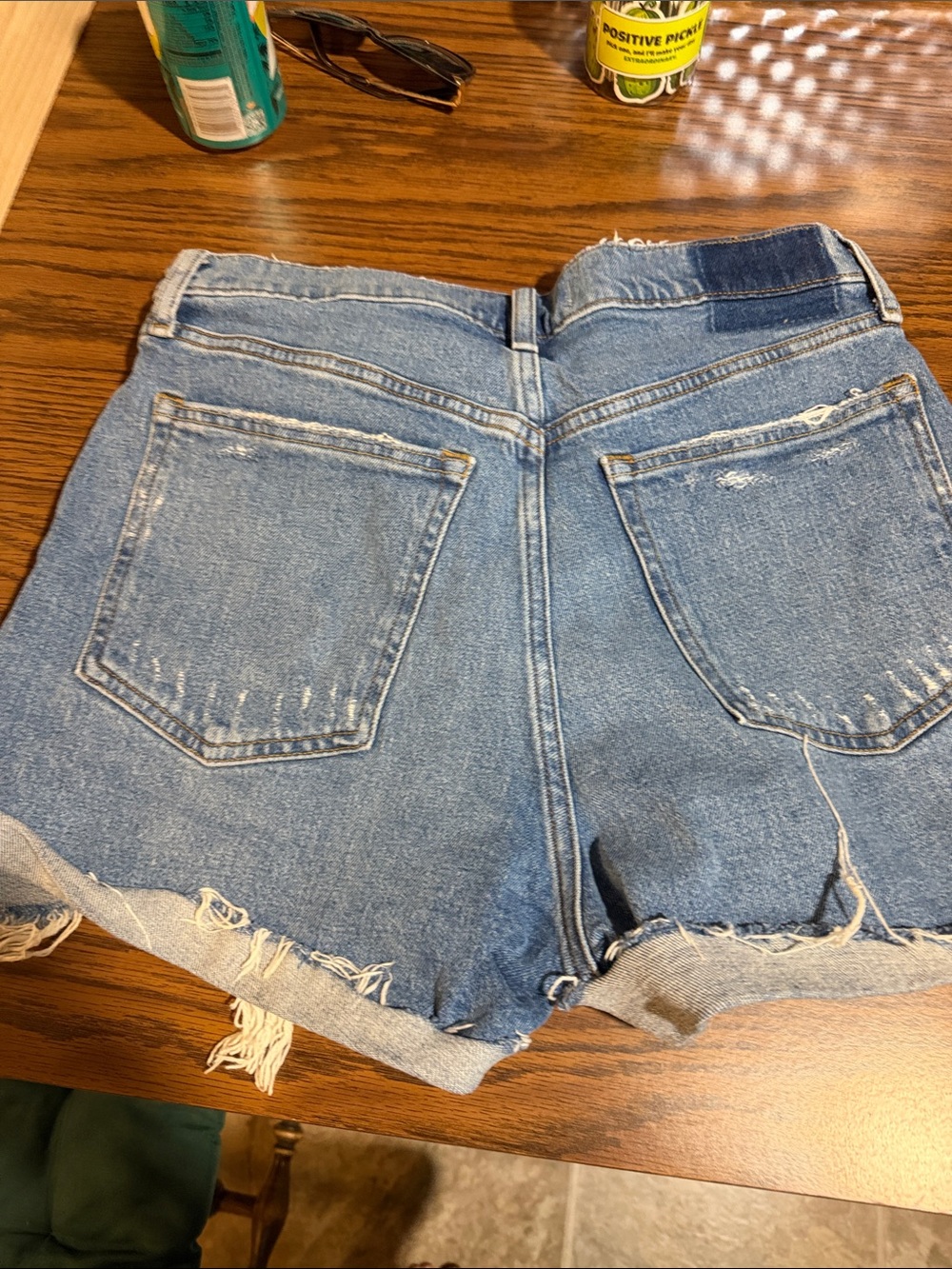 Abercrombie & Fitch Light Blue High-Rise Mom Shorts - Picture 3 of 6